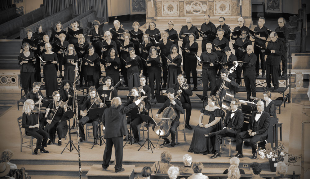 la chorale en concert, photo en couleur sépia